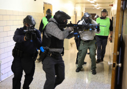 October 10, 2019: Mon Valley police departments come together for active shooter training, coordinated by the Turtle Valley Council of Governments.