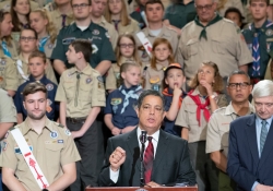 June 11, 2019: Senator Costa during Boy Scouts Report to the Commonwealth. Boy Scouts present a report on scouting in the Commonwealth to Governor Wolf and Senate and House Leaders.