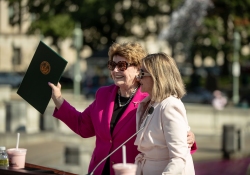 October 3, 2023: Senator Jay Costa joins the PA Breast Cancer Coalition as they kickoff Breast Cancer Awareness Month by turning the State Capitol East Wing Fountain pink. The PA Breast Cancer Coalition celebrating its 30th anniversary this year.