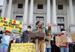 April 13, 2022: Senator Costa joins colleagues and activists at a Rally to Fully & Fairly Fund Education.