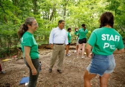 August 10, 2022: Senator Jay Costa visits the Frick Environmental Center Nature Camp.
