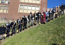 November 21, 2022: Sen. Costa speaks the groundbreaking for the Gladstone Residences project at Gladstone Middle School in Hazelwood.