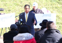 November 21, 2022: Sen. Costa speaks the groundbreaking for the Gladstone Residences project at Gladstone Middle School in Hazelwood.