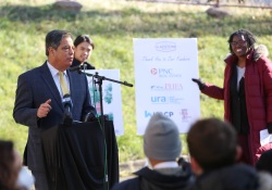 November 21, 2022: Sen. Costa speaks the groundbreaking for the Gladstone Residences project at Gladstone Middle School in Hazelwood.