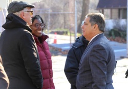 November 21, 2022: Sen. Costa speaks the groundbreaking for the Gladstone Residences project at Gladstone Middle School in Hazelwood.