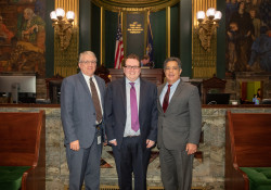 Senator Costa, Chief Counsel CJ Hafner, legal intern John Baughman