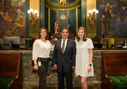 Senator Costa Introduces interns Caroline & Alexandra, on Senate Floor