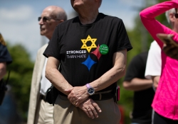 May 9, 2019: Senator Jay Costa joins fellow members of the Pennsylvania House and Senate outside the Tree of Life Synagogue in the Squirrel Hill neighborhood of Pittsburgh to announce plans for legislation that will address hate crimes.
