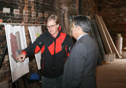 February 10, 2020: Sen. Costa tours the site of the future craft brewery and distillery in Hazelwood.