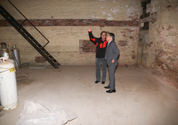February 10, 2020: Sen. Costa tours the site of the future craft brewery and distillery in Hazelwood.