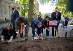 May 11, 2021: Senator Costa attends PA Hunger Garden Dedication at the state Capitol. The bipartisan, bicameral Hunger Caucus works together with local master gardeners to provide hundreds of pounds of food from this garden every year for local organizations that fight food insecurity, including Downtown Daily Bread and the Central PA Food Bank.