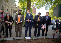 May 11, 2021: Senator Costa attends PA Hunger Garden Dedication at the state Capitol. The bipartisan, bicameral Hunger Caucus works together with local master gardeners to provide hundreds of pounds of food from this garden every year for local organizations that fight food insecurity, including Downtown Daily Bread and the Central PA Food Bank.