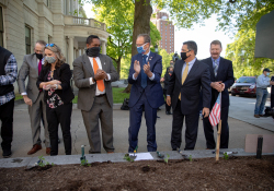 May 11, 2021: Senator Costa attends PA Hunger Garden Dedication at the state Capitol. The bipartisan, bicameral Hunger Caucus works together with local master gardeners to provide hundreds of pounds of food from this garden every year for local organizations that fight food insecurity, including Downtown Daily Bread and the Central PA Food Bank.