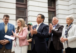 May 7, 2019:  Senator Costa joins his fellow Legislative Hunger Caucus members at an event  to mark the opening of the 10th season of the Capitol Hunger Garden.