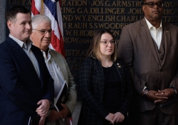 September 9, 2024 :: State Senator Jay Costa, County Executive Sara Innamorato, and Pittsburgh Mayor Ed Gainey celebrated the passage of the Longtime Owner Occupant Tax Exemption Program (LOOP), a groundbreaking piece of legislation aimed at protecting Pittsburgh residents from the burden of skyrocketing property taxes.   