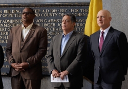 September 9, 2024 :: State Senator Jay Costa, County Executive Sara Innamorato, and Pittsburgh Mayor Ed Gainey celebrated the passage of the Longtime Owner Occupant Tax Exemption Program (LOOP), a groundbreaking piece of legislation aimed at protecting Pittsburgh residents from the burden of skyrocketing property taxes.   