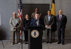 September 9, 2024 :: State Senator Jay Costa, County Executive Sara Innamorato, and Pittsburgh Mayor Ed Gainey celebrated the passage of the Longtime Owner Occupant Tax Exemption Program (LOOP), a groundbreaking piece of legislation aimed at protecting Pittsburgh residents from the burden of skyrocketing property taxes.   