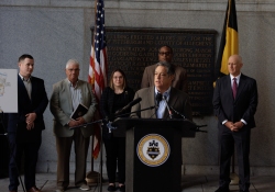 September 9, 2024 :: State Senator Jay Costa, County Executive Sara Innamorato, and Pittsburgh Mayor Ed Gainey celebrated the passage of the Longtime Owner Occupant Tax Exemption Program (LOOP), a groundbreaking piece of legislation aimed at protecting Pittsburgh residents from the burden of skyrocketing property taxes.   