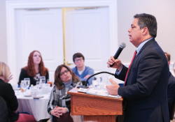 February 21, 2020: Costa discusses education issues with members of the PA Association of School Business Officials.