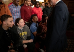 February 4, 2019: Senator Jay Costa and Gov. Tom Wolf welcome the 2018  state championships Penn Hills Football team to the capitol.