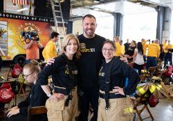 September 4, 2019: Senators get a taste of first responder training with the Pittsburgh firefighters.