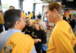 September 4, 2019: Senators get a taste of first responder training with the Pittsburgh firefighters.