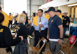 September 4, 2019: Senators get a taste of first responder training with the Pittsburgh firefighters.