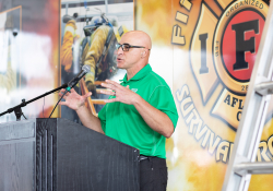 September 4, 2019: Senators get a taste of first responder training with the Pittsburgh firefighters.