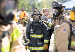 September 4, 2019: Senators get a taste of first responder training with the Pittsburgh firefighters.