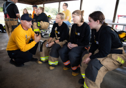 September 4, 2019: Senators get a taste of first responder training with the Pittsburgh firefighters.