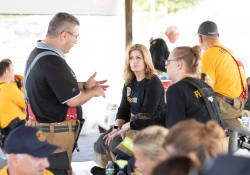 September 4, 2019: Senators get a taste of first responder training with the Pittsburgh firefighters.