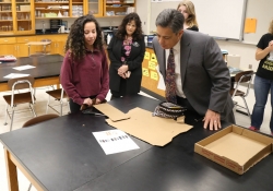 May 14, 2019: Senator Costa visits with teachers and students during his tour of Riverview Junior Senior High School in Oakmont.