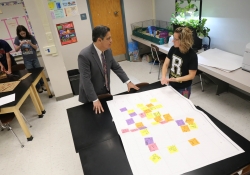May 14, 2019: Senator Costa visits with teachers and students during his tour of Riverview Junior Senior High School in Oakmont.
