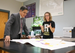 May 14, 2019: Senator Costa visits with teachers and students during his tour of Riverview Junior Senior High School in Oakmont.