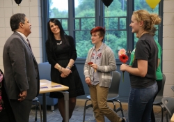 May 14, 2019: Senator Costa visits with teachers and students during his tour of Riverview Junior Senior High School in Oakmont.