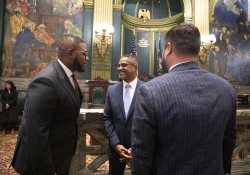 June 27, 2023: Roberto Clemente, Jr., and his family came to Harrisburg in honor of the 50th anniversary of Roberto Clemente’s induction in the Baseball Hall of Fame.