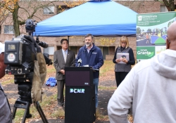 November 1, 2022: Senator Jay Costa joins DCNR Secretary Cindy Adams Dunn to visit Wilkinsburg to announce $110,000 in new grant funding to help rehabilitate Rosa Parks Park in the Allegheny County borough.
