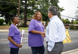 September 6, 2022: Senator Costa supported workers at The Gardens at West Shore as they strike for fair wages, health insurance, and modern equipment to serve their residents.