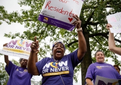 September 6, 2022: Senator Costa supported workers at The Gardens at West Shore as they strike for fair wages, health insurance, and modern equipment to serve their residents.