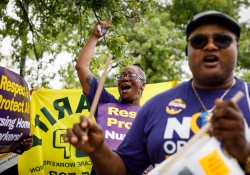 September 6, 2022: Senator Costa supported workers at The Gardens at West Shore as they strike for fair wages, health insurance, and modern equipment to serve their residents.