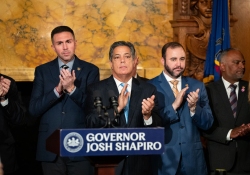 October 18, 2023: Senator Costa joins Governor Josh Shapiro and the Pennsylvania Jewish Legislative Caucus to stand against terror and in the support of the people of Israel. Governor Shapiro issued a proclamation in support of the Pennsylvania Jewish community and allies who stand together against hate, terror, and violence.