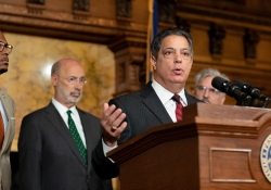 June 11, 2019: Senator Costa joins Governor Tom Wolf and Rep. Mike Sturla to introduce legislation that will charge municipalities a reasonable, per capita fee to use troopers as their primary source of law enforcement to assist in funding the State Police.