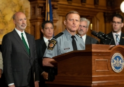 June 11, 2019: Senator Costa joins Governor Tom Wolf and Rep. Mike Sturla to introduce legislation that will charge municipalities a reasonable, per capita fee to use troopers as their primary source of law enforcement to assist in funding the State Police.