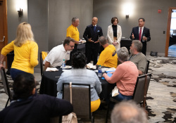 September 24, 2019: Sens. Costa, Hughes and Iovino speak to UFCW shop stewards in Harrisburg .
