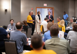 September 24, 2019: Sens. Costa, Hughes and Iovino speak to UFCW shop stewards in Harrisburg .