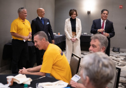 September 24, 2019: Sens. Costa, Hughes and Iovino speak to UFCW shop stewards in Harrisburg .
