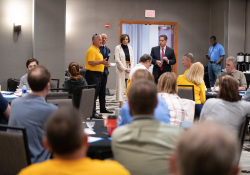 September 24, 2019: Sens. Costa, Hughes and Iovino speak to UFCW shop stewards in Harrisburg .