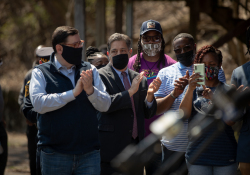 April 6, 2021:  Senator Costa joins members of the community at Quarry Field to condemn the horrible racist graffiti that was sprayed around the park.