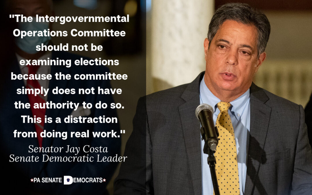 “The Intergovernmental Operations Committee should not be examining elections because their committee simply does not have the authority to do so.&quot;
