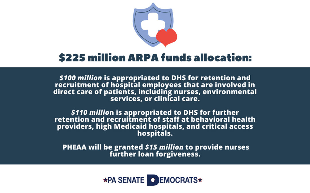 Pa Senate Dems Announce $225 Million in Funding for Hospitals &amp; Health Care Providers